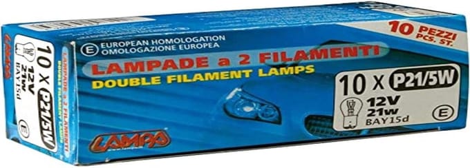 10x Gloeilamp P21/5W 12V Dubbeldraad T20 voor Auto, Motor en Vrachtwagen