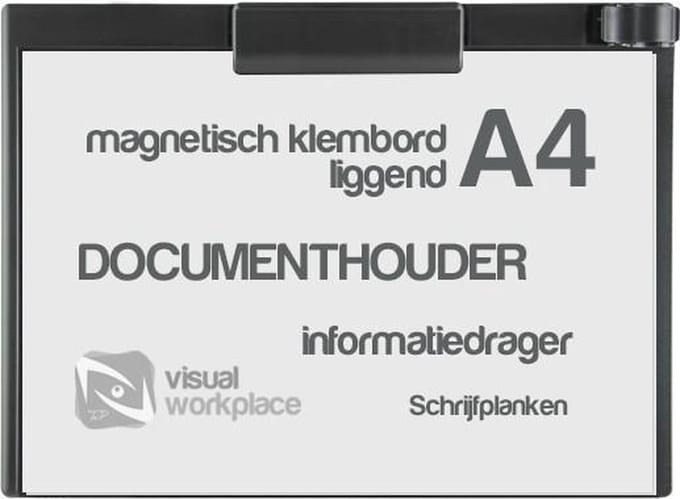Klembord magnetisch A4 (liggend) zwart