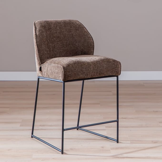 Bronx71® Barkruk Momo chenille mocha 73 cm - barstoel