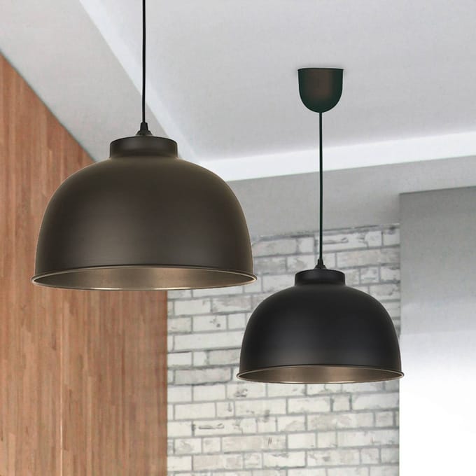 COREP Hanglamp Dock, matzwart, Ø 31 cm, metaal