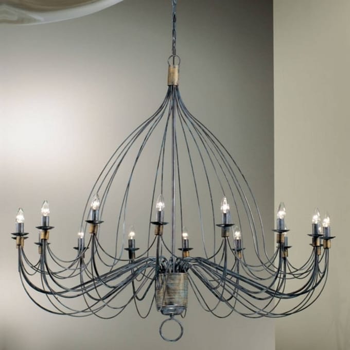 Kögl Kroonluchter Filo, 16-lichts, blauwzwart, metaal, Ø 140 cm