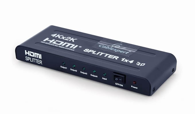 Gembird HDMI Splitter - 4 Poorten - 4K bij 60Hz - Compact en Draagbaar