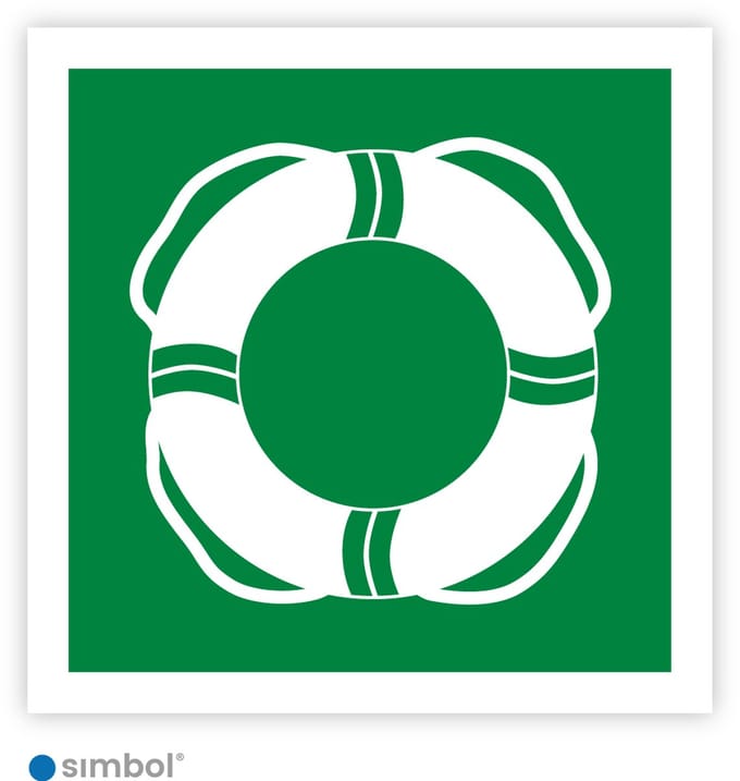 Simbol® - Stickers Reddingsboei (E061) - Formaat 5 x 5 cm.