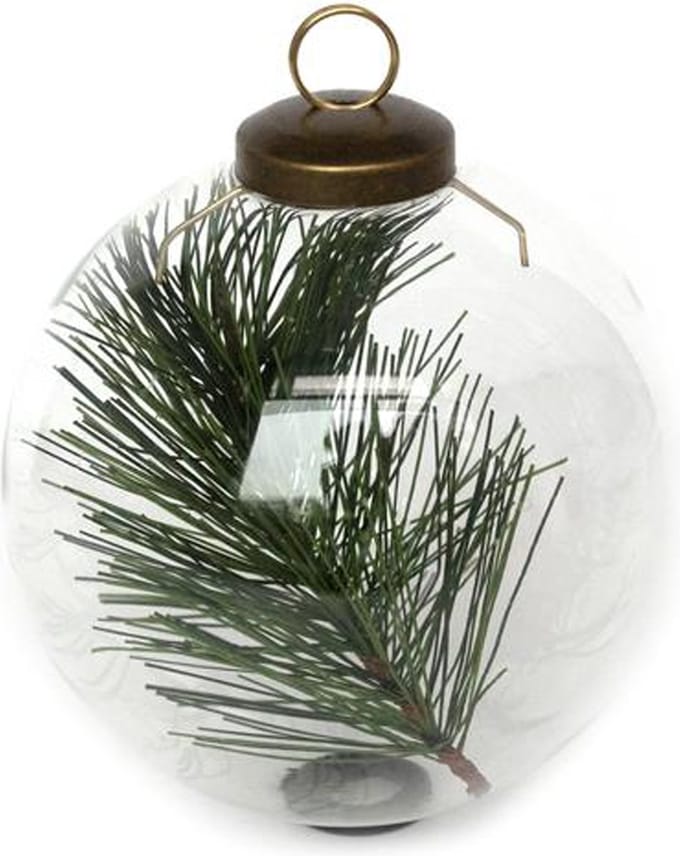 Leeff Kerstbal met tak - Kerstballen - glas - Ø 9 centimeter