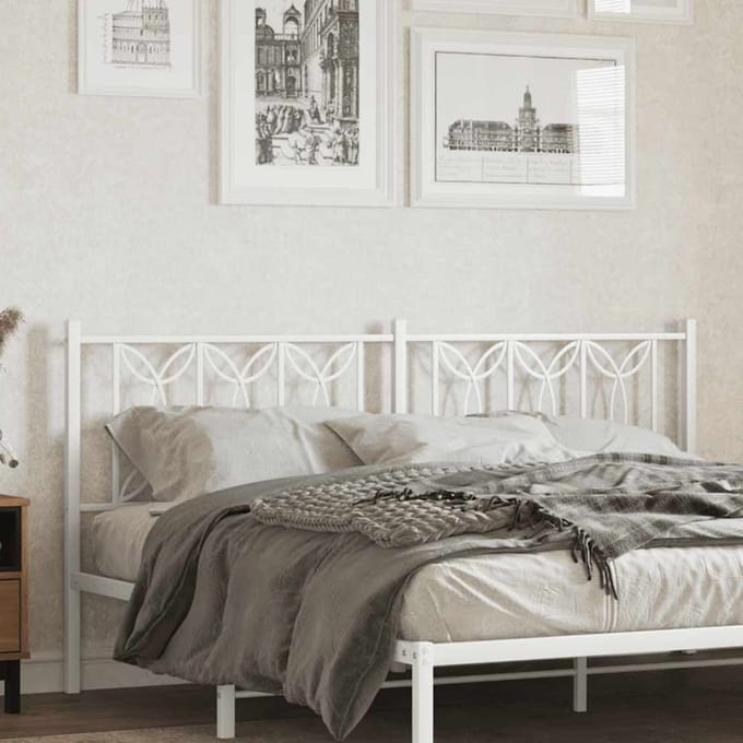 vidaXL Vervangend hoofdbord 180 cm metaal wit