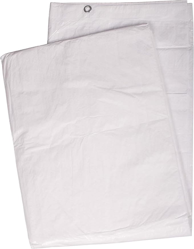 Geteerde zeil 3 x 4 m - wit - schimmelwerend - 60 g/m² - waterdicht - met aluminium ogen - multifunctioneel
