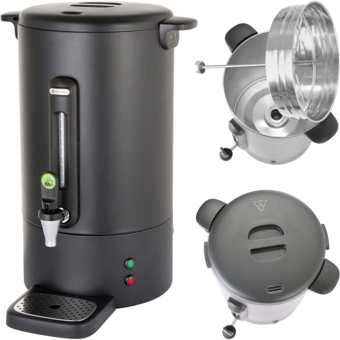 HENDI Percolator – 14L – matzwart – non-drip kraan – waterniveau-indicator – warmhoudfunctie