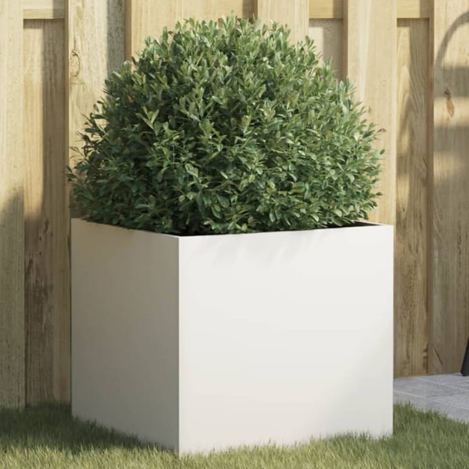 vidaXL - Plantenbak - 42x40x39 - cm - staal - wit