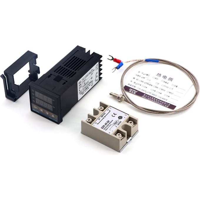 REX-C100FK07-V*AN Intelligente temperatuurregelaar SSR-uitgang + SSR-40 DA + M6 1M kabel 3-delige set 1 set black