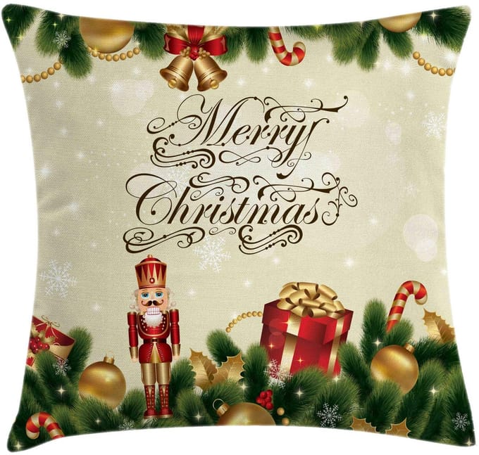 ABAKUHAUS Kerstkussenhoes – 45x45 cm – beide zijden bedrukt – multicolor