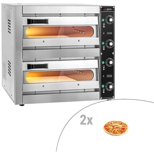 GGM Gastro Elektro Mini Pizzaofen - 1+1x 33,5cm - Manuell Zwart