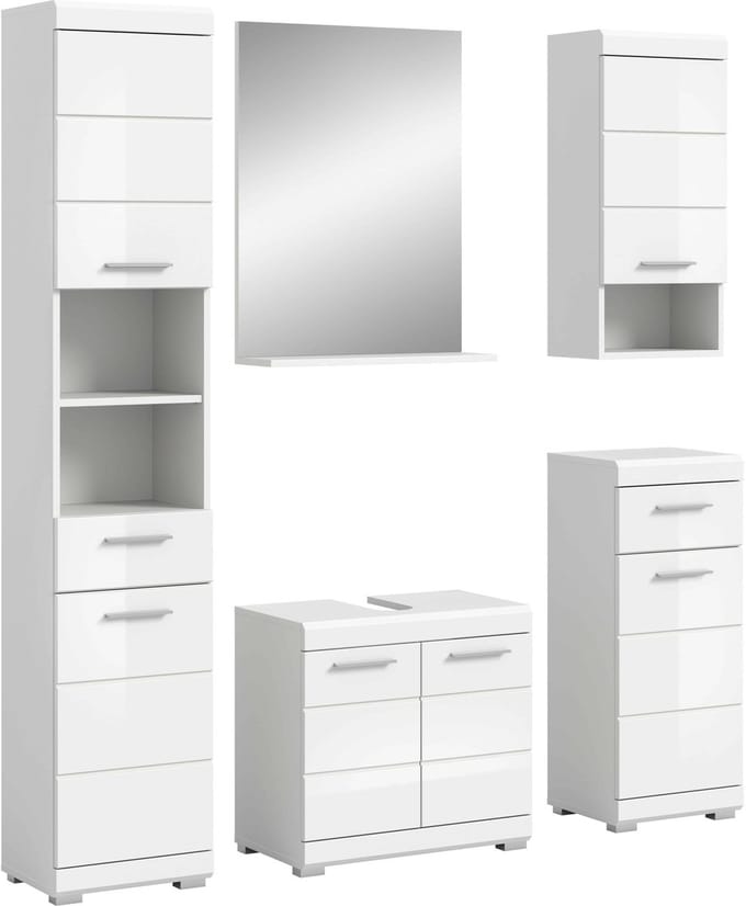 Scout badkamercombinatie wit hoogglans MDF TZ wit NB - 34x164x191cm
