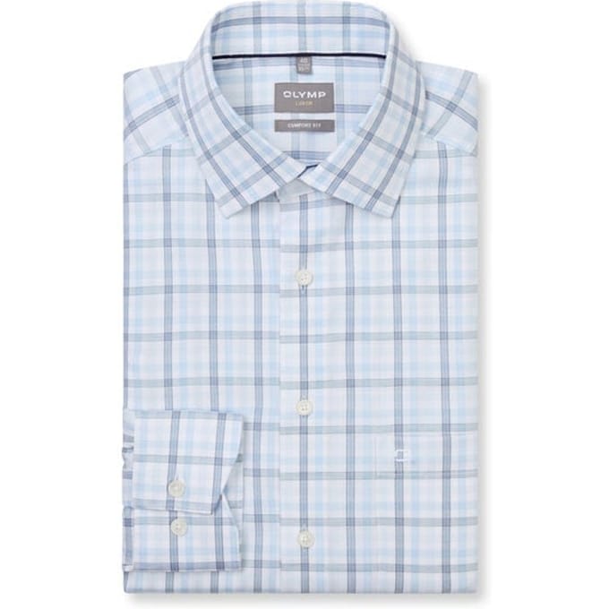 OLYMP Luxor Overhemd, Comfort Fit, New Kent, Bleu