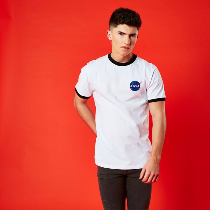 NASA 1969 Unisex T-Shirt - White / Black Ringer - L