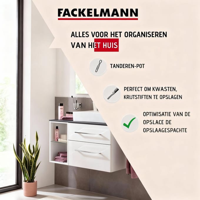 Wandhouder voor tandenborstels grijs chroom Fackelmann Mare