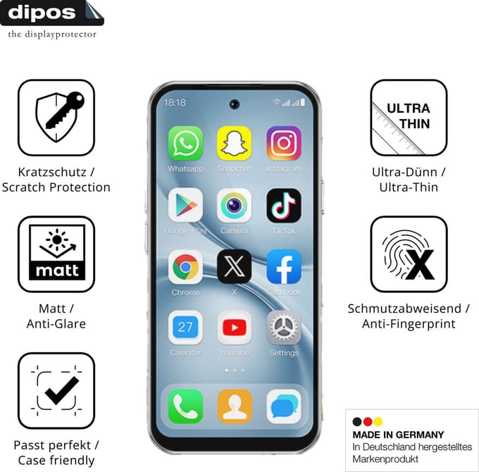 dipos – 4x Matte Beschermfolie geschikt voor viqee A19PRO Mini-Smartphone | Krasbestendige & antireflecterende Screenprotector Ultra-Thin