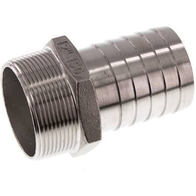 R 2'' Buitendraad x 50mm RVS Slangpilaar 16 Bar