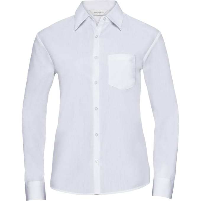 Russell Collectie Dames / Dames Lange Mouwen Shirt (Wit)
