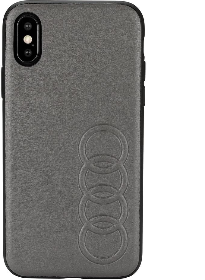 iPhone Xs Max Backcase hoesje - Audi - Effen Zwart - Kunstleer