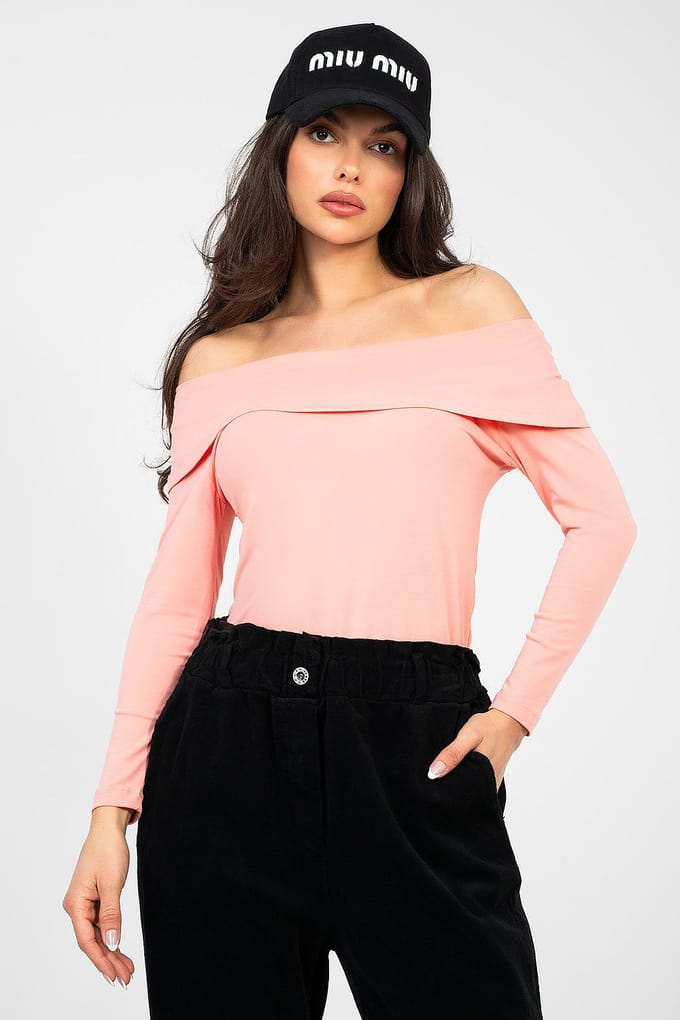 Sienna Off Shoulder Top - Zalmroze / S/M