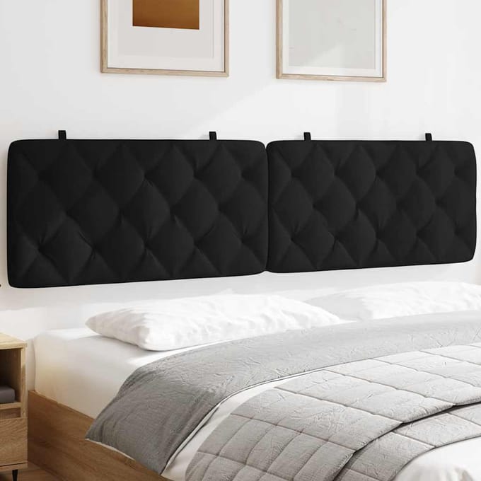 vidaXL - Hoofdbordkussen - 200 - cm - fluweel - zwart