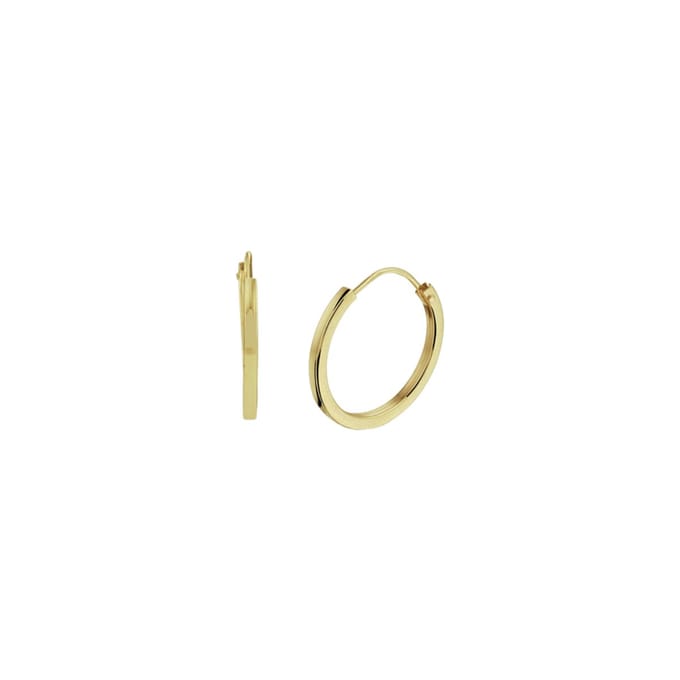 Marie Celeste oorringen vierkante buis - 12 mm - Goud
