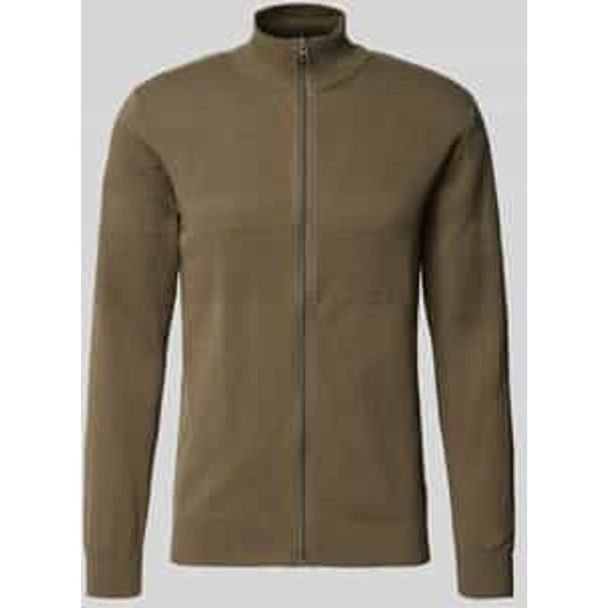 Cardigan met opstaande kraag en ritssluiting