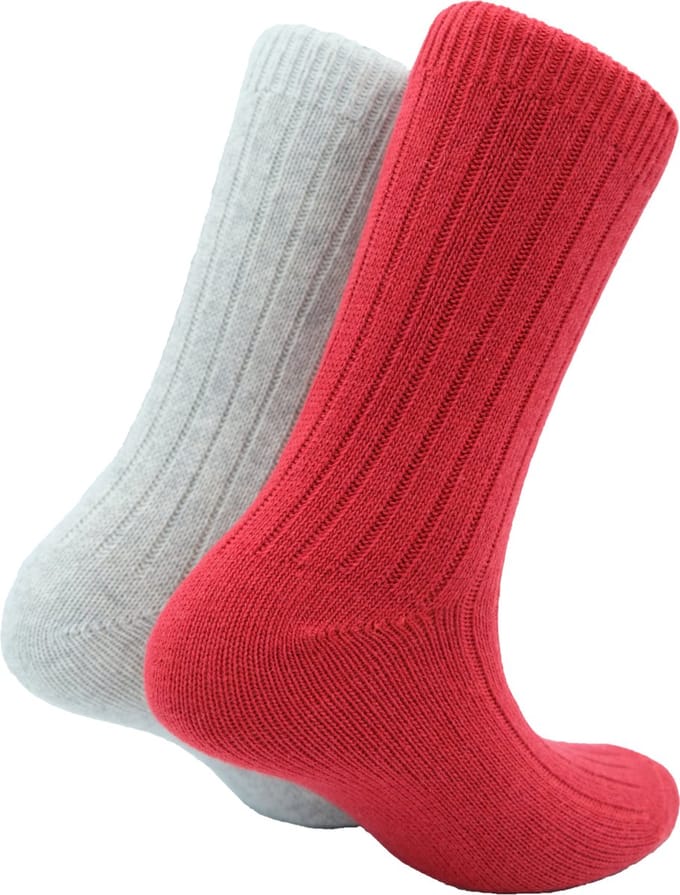 The Sockmaker sokken dames 36-41 - 2-pack Cashmere - duurzaam - Red and Grey