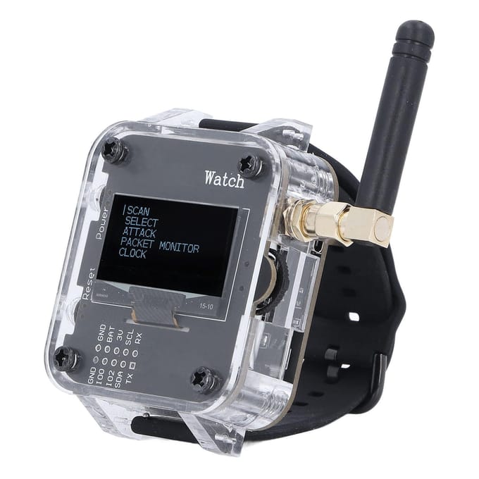 voor Deauther Watch V3S ESP8266 Buzzer Functie Draagbare WiFi IoT Beveiligingstesting Horloge voor black