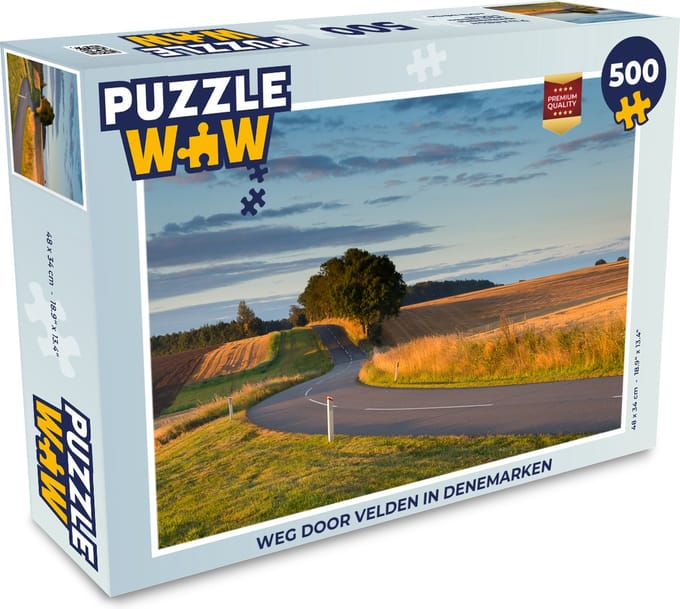 Puzzel Weg door velden in Denemarken - Legpuzzel - Puzzel 500 stukjes