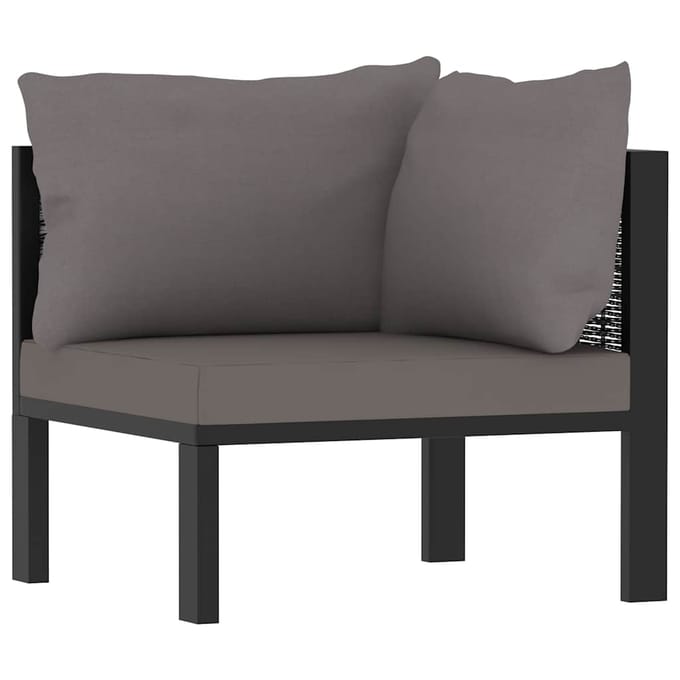 vidaXL - Hoekbank - sectioneel - met - linkerarmleuning - poly - rattan - antraciet