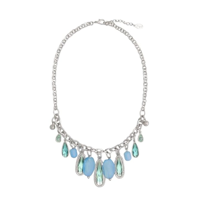Behave - Korte ketting - Lichtblauwe hangers - Verstelbare ketting