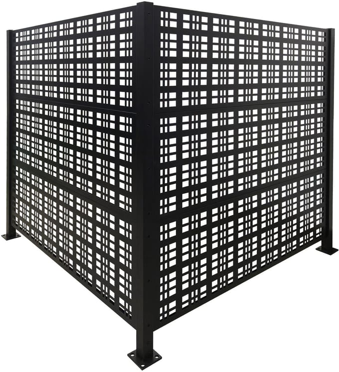 afvalcontainerbekleding - Square - zwart - 240x120x4 cm - geschikt voor afvalcontainers