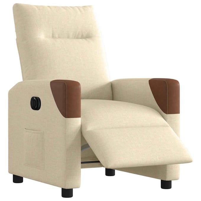 vidaXL - Fauteuil - verstelbaar - elektrisch - stof - crèmekleurig