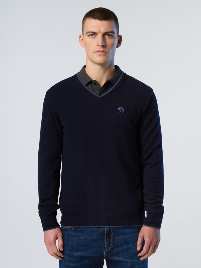North Sails Trui V-hals met geborduurd logo
