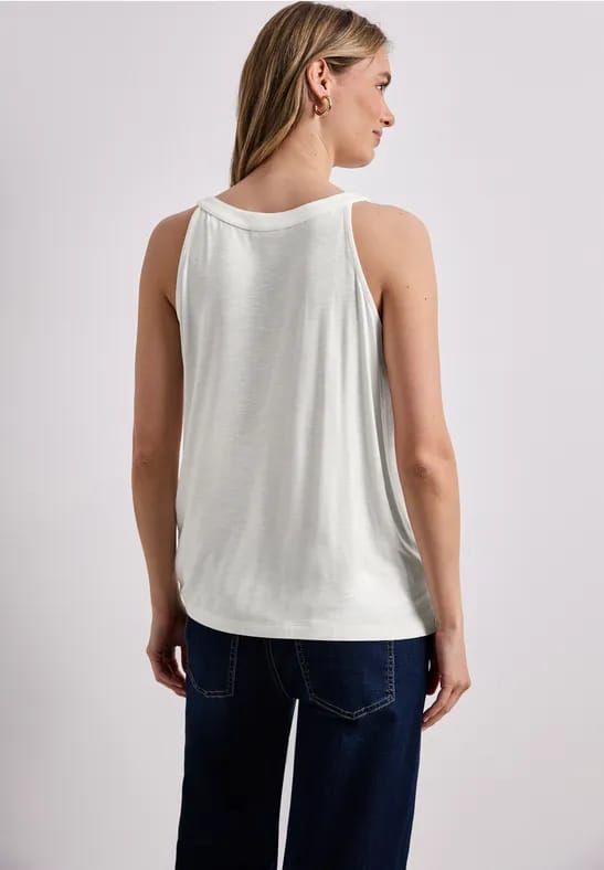 Top met V-hals en decoratief detail