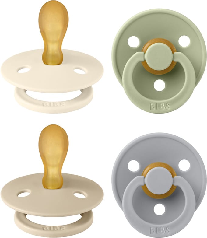 BIBS Colour Fopspeen - 6-18 mdn - 4-pack - Symmetrisch - Ivory/Sage/Vanilla/Cloud