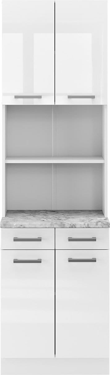Vicco R-Line Keukenblok – 60 cm, WB Marmer Wit Hoogglans