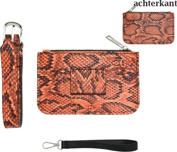 Purplebox - Riem Portemonnee - Cute Snake - Oranje