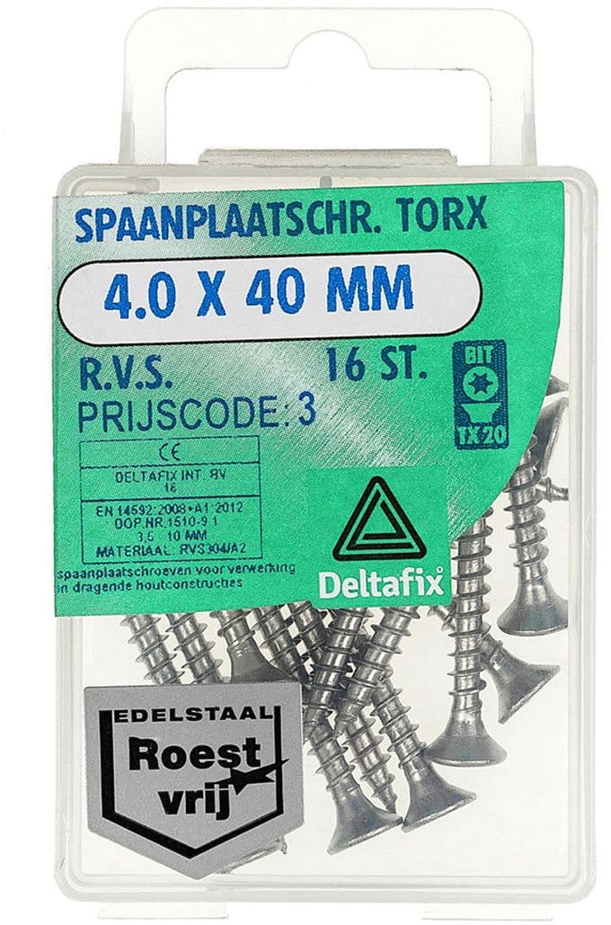 Deltafix - Sp.pl.schr.torx 3,0x20mm rvs 100st