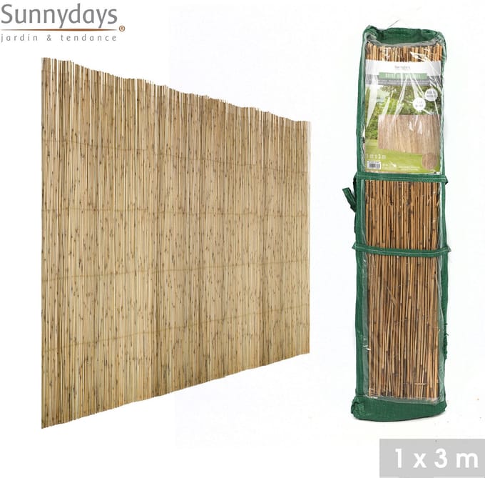 Sunnydays Rietscherm/rietmat - L300 x H100 cm - bruin - tuinscherm/schutting