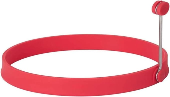 Pannenkoek Ring - Omelet Vorm - Perfect Ontbijt Maken - Hittebestendig Siliconen - 10 cm Diameter - Rood