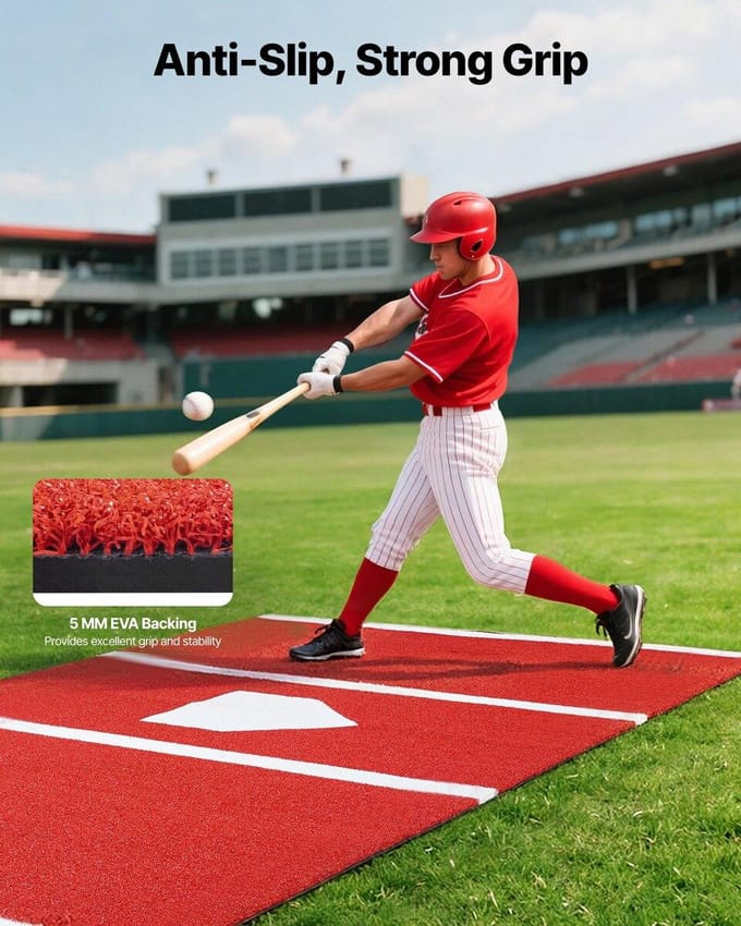 366x183cm Honkbal Slagmat Softbal Slagmat Buiten Training Rood