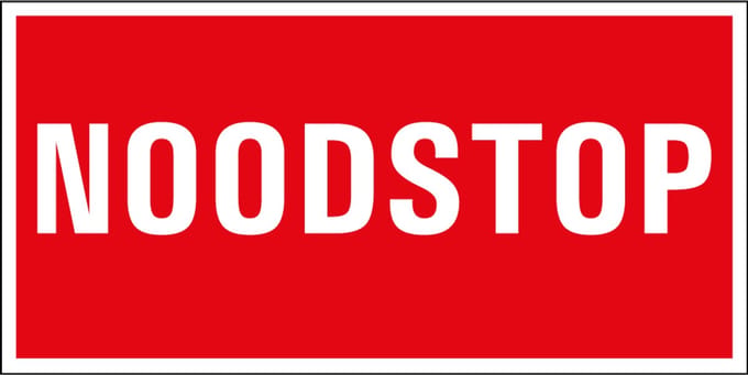 Brandbestrijding noodstop bord 300 x 150 mm