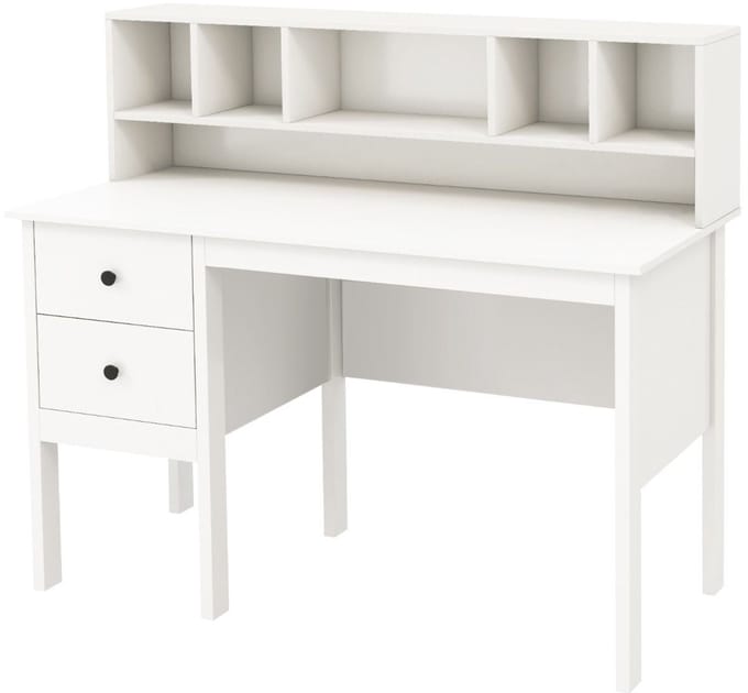 Computerbureau 60x120 cm – 5 compartimenten en 2 opbergladen – Wit