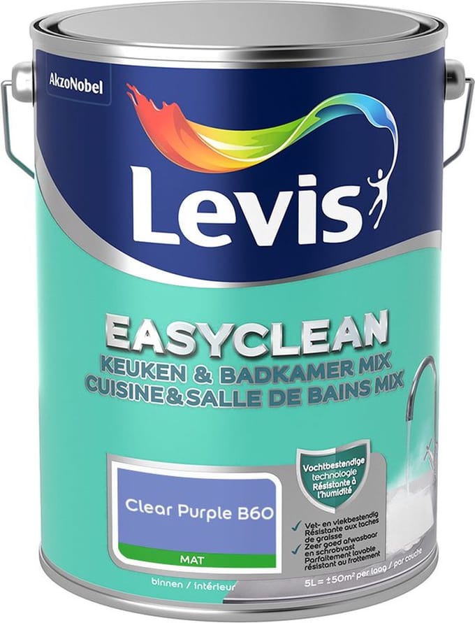 Levis - Easyclean Keuken & Badkamer Mix - Clear Purple B60 - Mengverf - 5 L