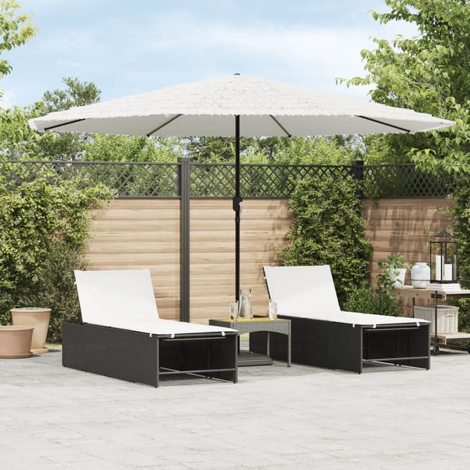 vidaXL - Parasol - met - stalen - paal - 388x388x248 - cm - wit