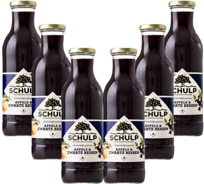 Schulp Appel & Zwarte Bessensap Ambachtelijk 6 x 0,75 liter