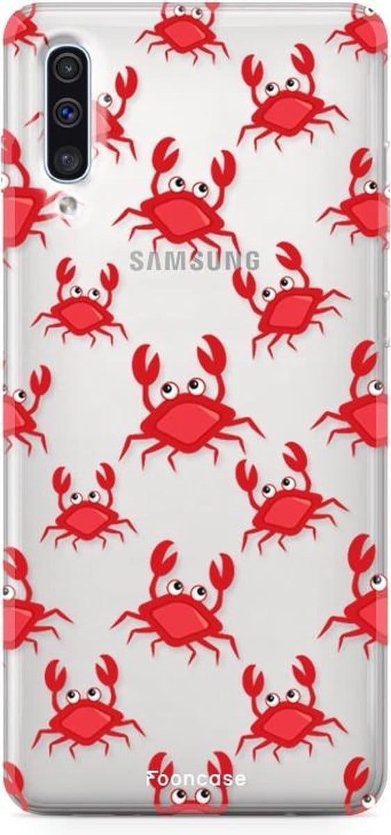 Fooncase Hoesje Geschikt voor Samsung Galaxy A70 - Shockproof Case - Back Cover / Soft Case - Crabs / Krabbetjes / Krabben