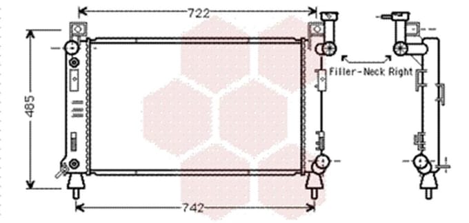 Van Wezel - RADIATOR VOOR CHRYSLER VOYAGER 1991-1995 04778044